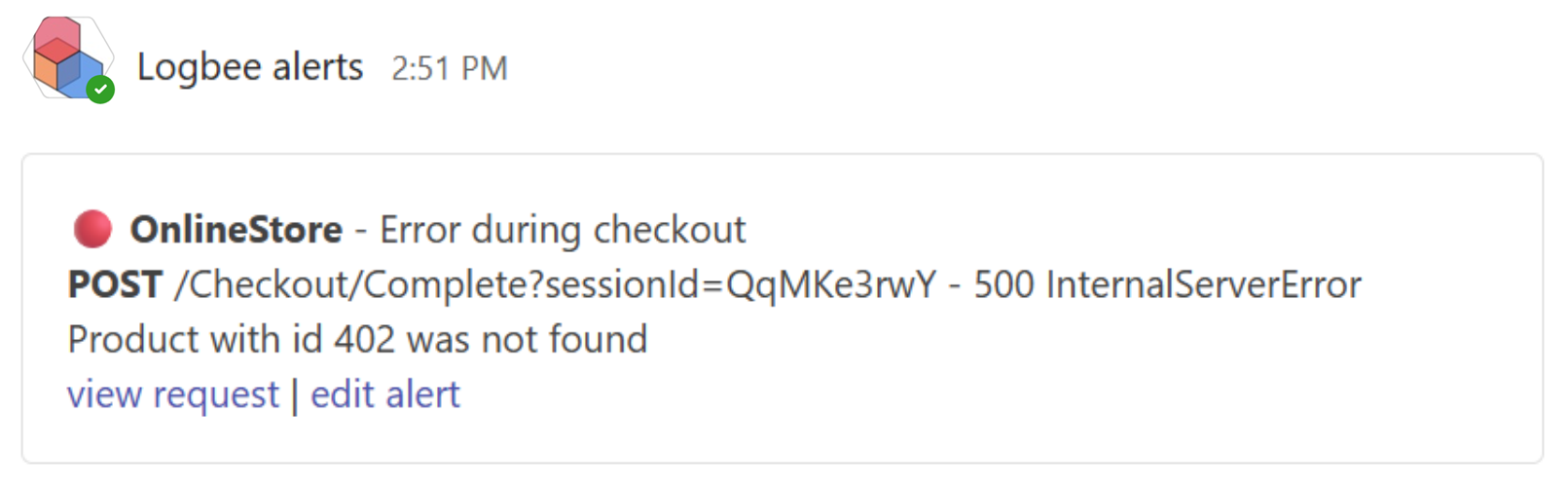 Logbee Microsoft Teams alert