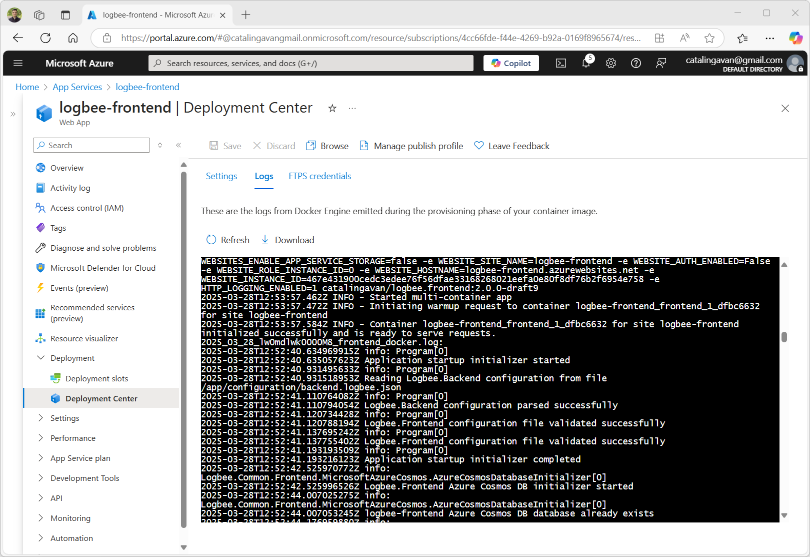 Logbee.Frontend Logs