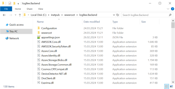 logbee.Backend folder