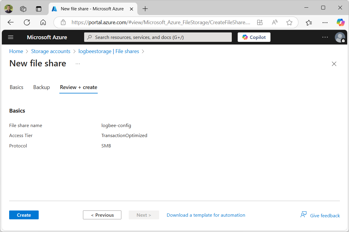 Storage account Connection string