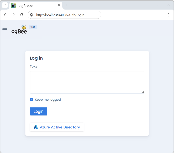 logbee.Frontend Azure Active Directory login option