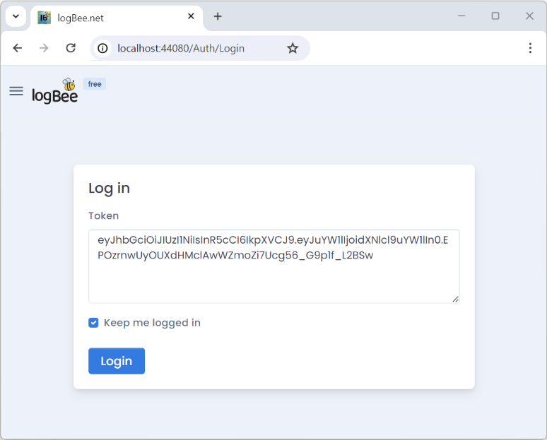 logbee.Frontend login page